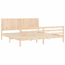 Cadre de lit sans matelas 200x200 cm bois massif 