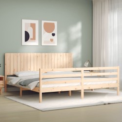 Cadre de lit sans matelas 200x200 cm bois massif 