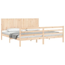 Cadre de lit sans matelas 200x200 cm bois massif 