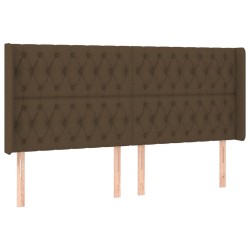 Tête de lit à LED Marron foncé 183x16x118/128 cm Tissu 