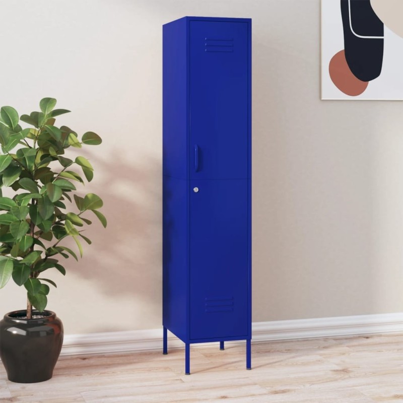 Armoire à casiers Bleu marine 35x46x180 cm Acier Armoire à casiers Bleu marine 35x46x180 cm Acier