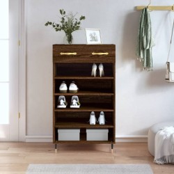 Armoire à chaussures chêne marron 60x35x105cm bois d'ingénierie 