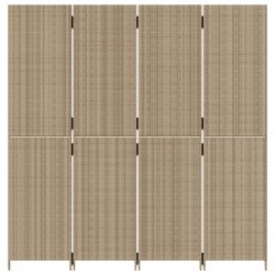 Cloison de séparation 4 panneaux beige résine tressée 