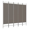 Cloison de séparation 5 panneaux Anthracite 200x200 cm Tissu 
