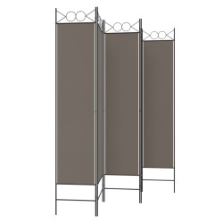 Cloison de séparation 5 panneaux Anthracite 200x200 cm Tissu 