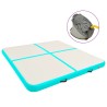 Tapis gonflable de gymnastique avec pompe 200x200x15cm PVC Vert 