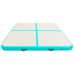 Tapis gonflable de gymnastique avec pompe 200x200x15cm PVC Vert 