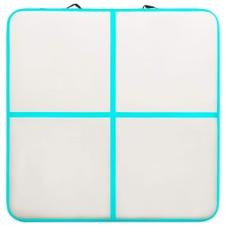 Tapis gonflable de gymnastique avec pompe 200x200x15cm PVC Vert 