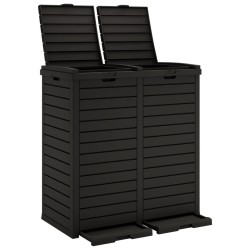 Poubelle d'extérieur noir 78x41x86 cm polypropylène 