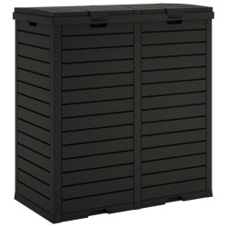 Poubelle d'extérieur noir 78x41x86 cm polypropylène 