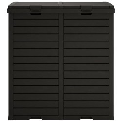 Poubelle d'extérieur noir 78x41x86 cm polypropylène 