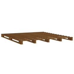 Lit de palette sans matelas marron miel 140x190 cm bois massif 