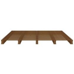 Lit de palette sans matelas marron miel 140x190 cm bois massif 