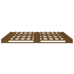 Lit de palette sans matelas marron miel 140x190 cm bois massif 