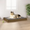 Lit pour chien Marron miel 91,5x64x9 cm Bois de pin solide 
