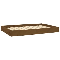 Lit pour chien Marron miel 91,5x64x9 cm Bois de pin solide 