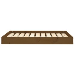 Lit pour chien Marron miel 91,5x64x9 cm Bois de pin solide 