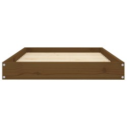 Lit pour chien Marron miel 91,5x64x9 cm Bois de pin solide 