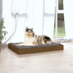 Lit pour chien Marron miel 91,5x64x9 cm Bois de pin solide 