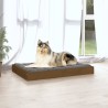 Lit pour chien Marron miel 91,5x64x9 cm Bois de pin solide 