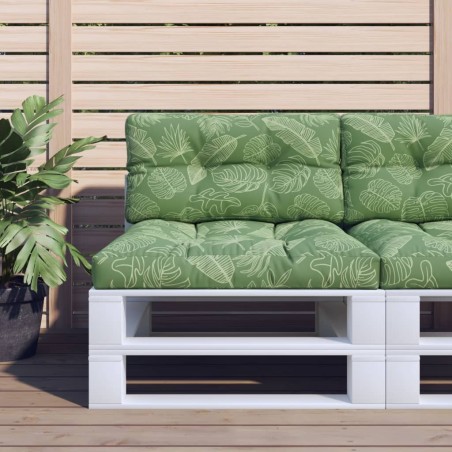 Coussins de palette lot de 2 motif de feuilles tissu 