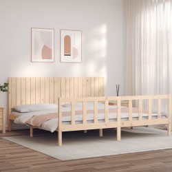 Cadre de lit sans matelas 200x200 cm bois massif de pin 