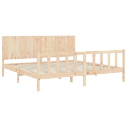 Cadre de lit sans matelas 200x200 cm bois massif de pin 
