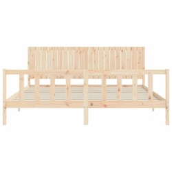 Cadre de lit sans matelas 200x200 cm bois massif de pin 