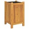 Jardinière avec doublure 31x31x50 cm bois massif d'acacia 