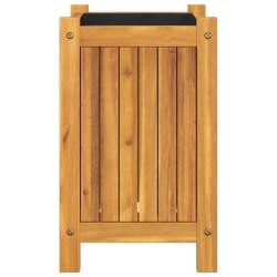 Jardinière avec doublure 31x31x50 cm bois massif d'acacia 
