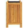 Jardinière avec doublure 31x31x50 cm bois massif d'acacia 