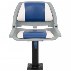 Ensemble de sièges de bateau pliables 4 pcs bleu et blanc 