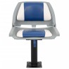Ensemble de sièges de bateau pliables 4 pcs bleu et blanc 