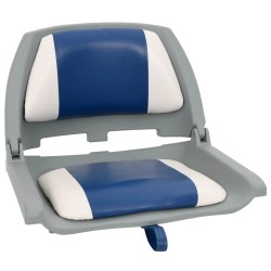 Ensemble de sièges de bateau pliables 4 pcs bleu et blanc 
