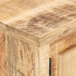 Table basse 90x50x35 cm Bois de manguier et canne naturelle 