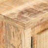 Table basse 90x50x35 cm Bois de manguier et canne naturelle 