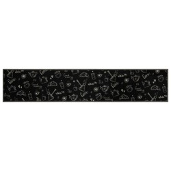 Tapis de cuisine lavable imprimé Morning noir 60x300 cm velours 