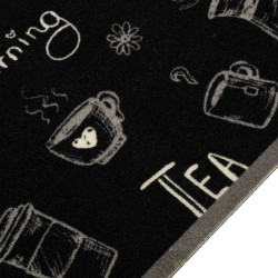 Tapis de cuisine lavable imprimé Morning noir 60x300 cm velours 