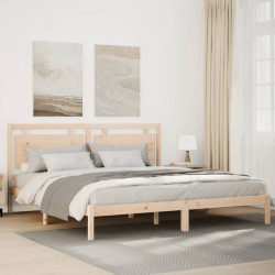 Cadre de lit extra long sans matelas 180x210 cm bois massif 