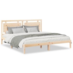 Cadre de lit extra long sans matelas 180x210 cm bois massif 
