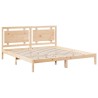 Cadre de lit extra long sans matelas 180x210 cm bois massif 