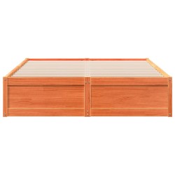 Cadre de lit sans matelas cire marron 150x200cm bois pin massif 