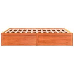 Cadre de lit sans matelas cire marron 150x200cm bois pin massif 