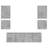 Unités murales TV 6 pcs gris béton bois d'ingénierie 