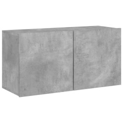 Unités murales TV 6 pcs gris béton bois d'ingénierie 