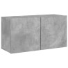 Unités murales TV 6 pcs gris béton bois d'ingénierie 
