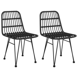 Ensemble à manger de jardin 3 pcs Noir Résine tressée 