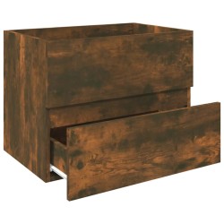 Armoire de lavabo Chêne fumé 60x38,5x45 cm Bois d'ingénierie 