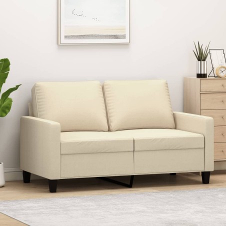 Canapé à 2 places Crème 120 cm Tissu 