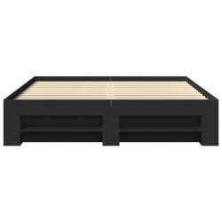 Cadre de lit sans matelas noir 150x200 cm bois d'ingénierie 